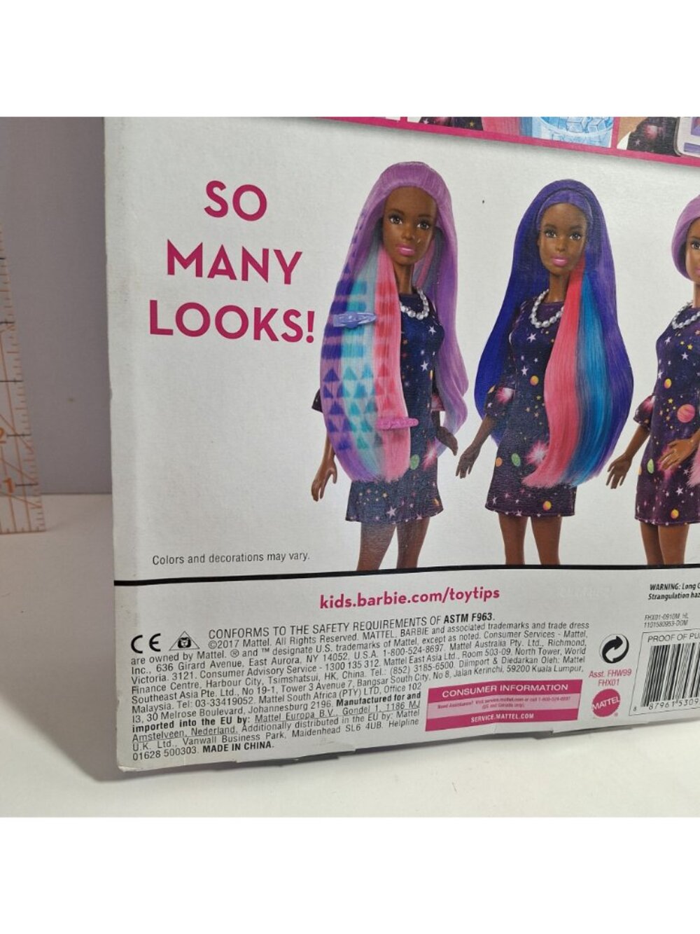 Barbie Color Change Surprise Doll Purple Hair Space Dress Damaged Box - Picture 10 of 12